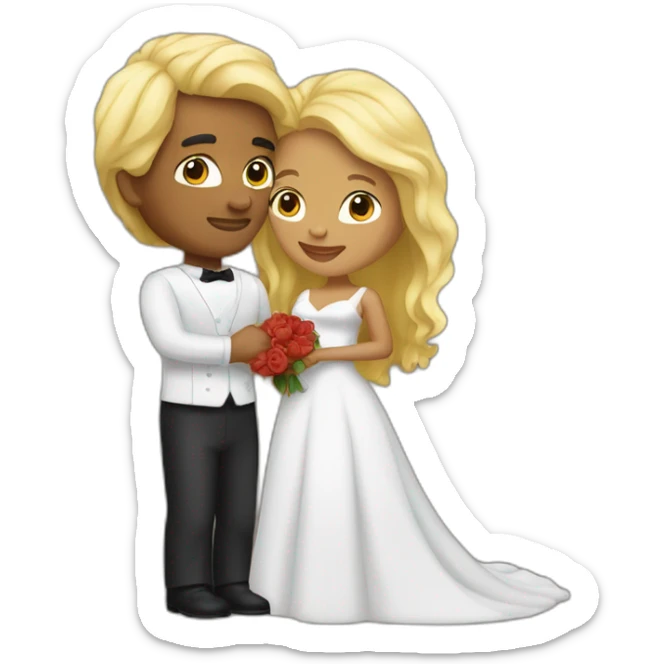 marriage of an embraced mulatto woman and her blonde husband sticker