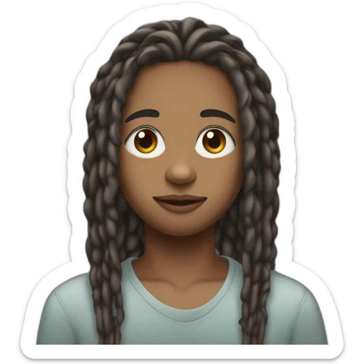 young black teen with freeform locs and a light mustache and small chin hairs sticker