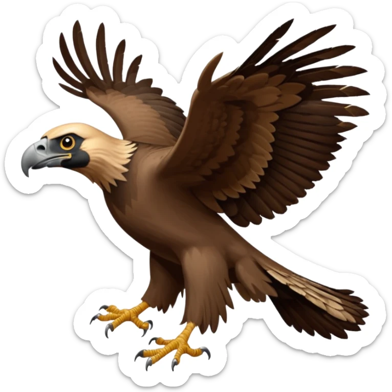 vulture fighting a hawk but cartoonsiha and the vulture and hawk should look distinct from one another sticker