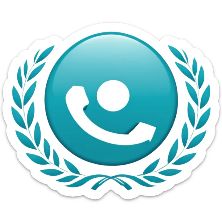 Un logo animado de un círculo color Turquesa y letras blancas con las siglas NHD sticker