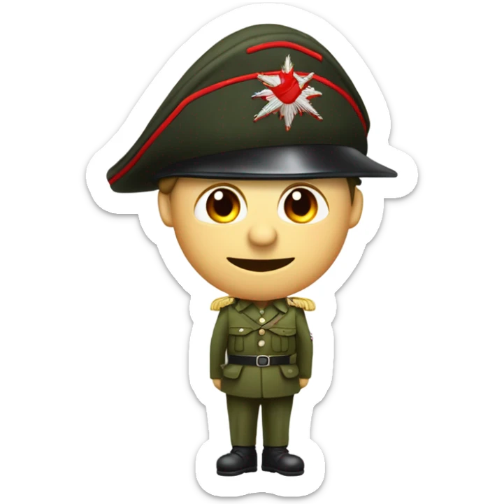 Emoji militaire avec un béret rouge du 13eme régiment de dragons parachutistes  sticker