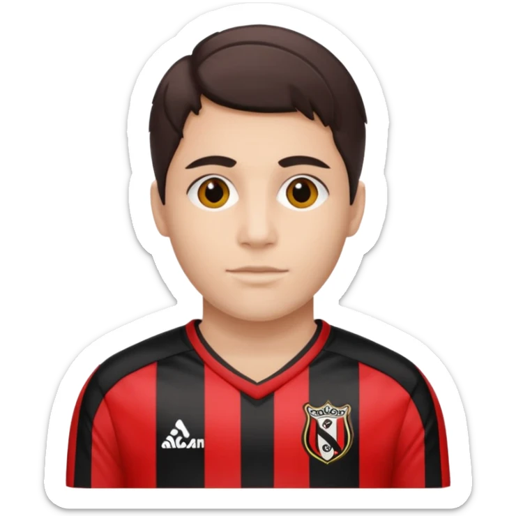 Supporter de L’ogc Nice. Maillot de foot rouge et noir (bandes) logo Kappa.  sticker