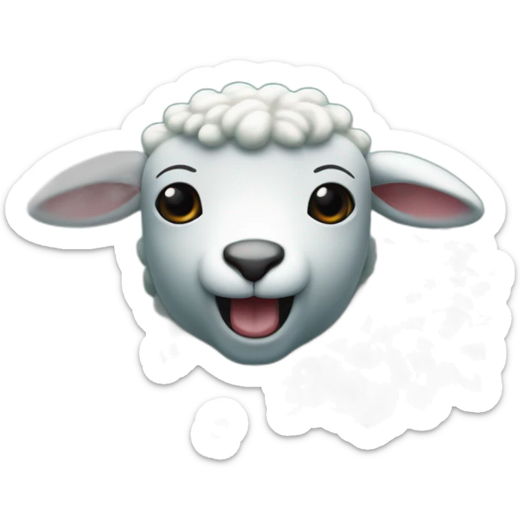 lamb in the mouth of a predator in the middle of the sea sticker