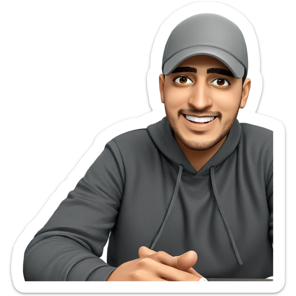 smiling boy in stylish hat sticker