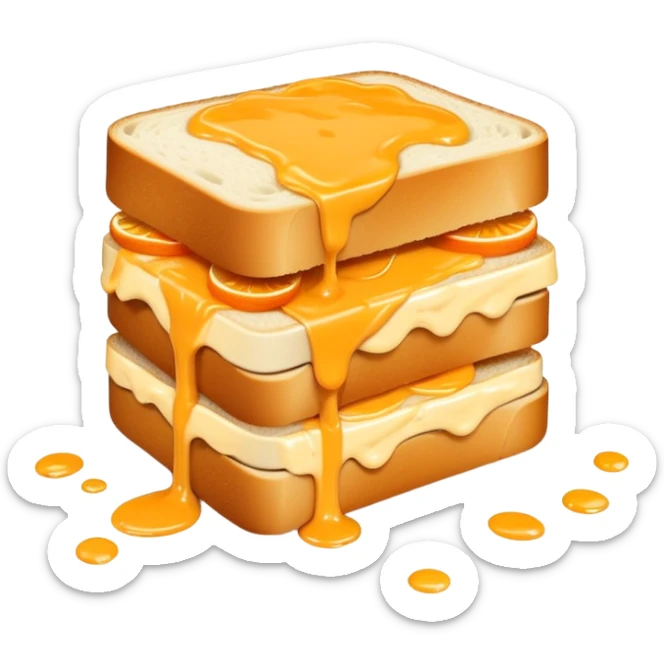 Sandwich with a ton of creamy orange sauce dripping on the sides sticker