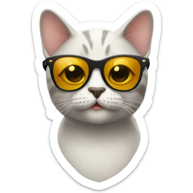 Cat with sunglasses sticker
