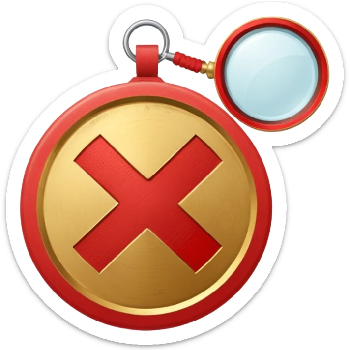 gold medal with bandage and ONLY ONE magnifier engraved on the center sticker