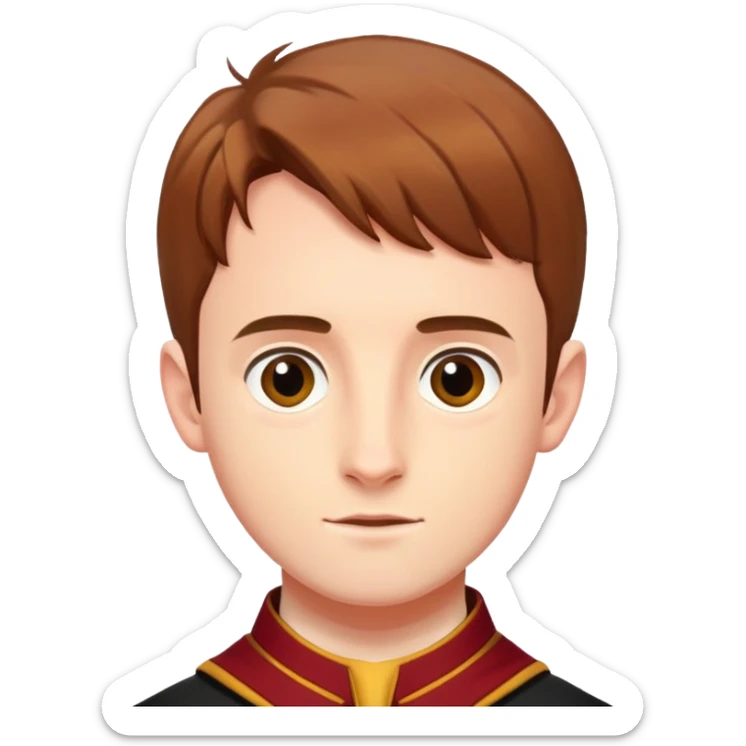sean biggerstaff is Oliver Wood  in harry potter, wear hogwarts gryfindor uniform sticker