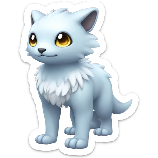 Cute cool shiny colorful animal hybrid Fakemon full body sticker