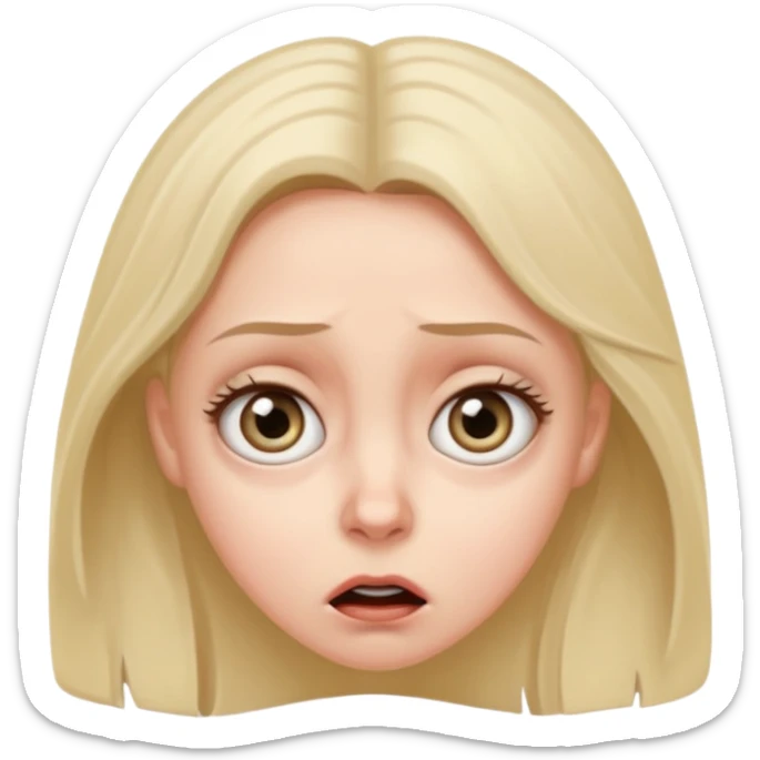 A realistic waist-up portrait of a frightened woman sticker