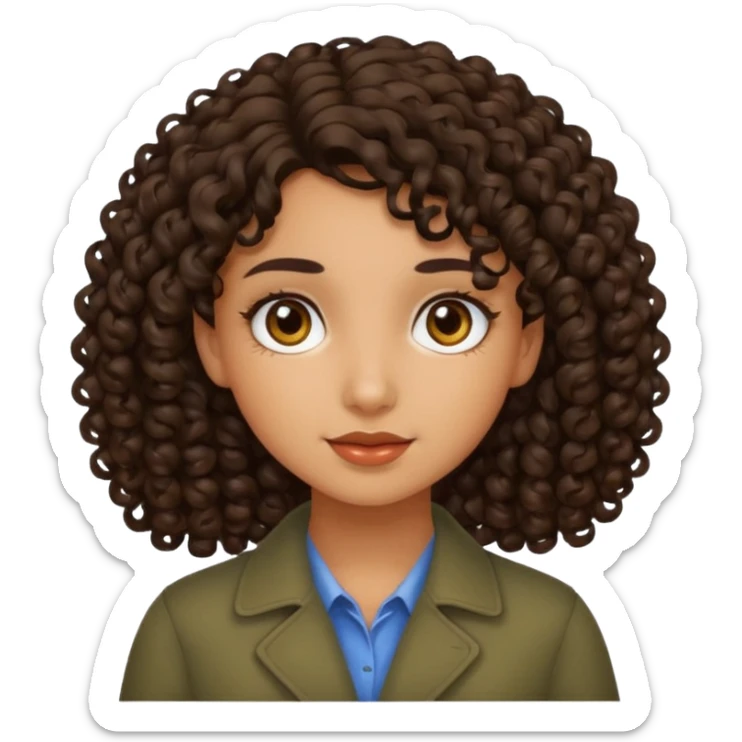 GIRL WITH CURLY DARK BROWN HAIR AND OLIVE SKIN sticker