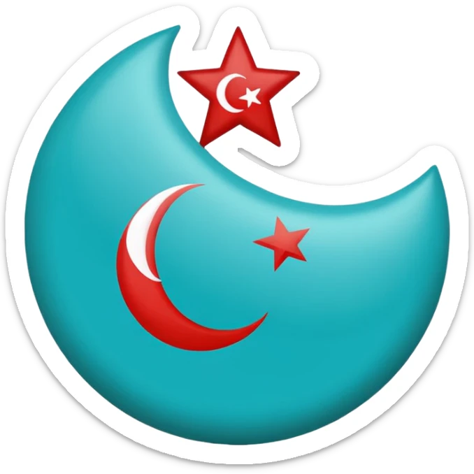 Turkuaz renginde türk bayrağı yapar mısın. Bayrak. I want to flag. 🇹🇷 Like this but turquoise  sticker