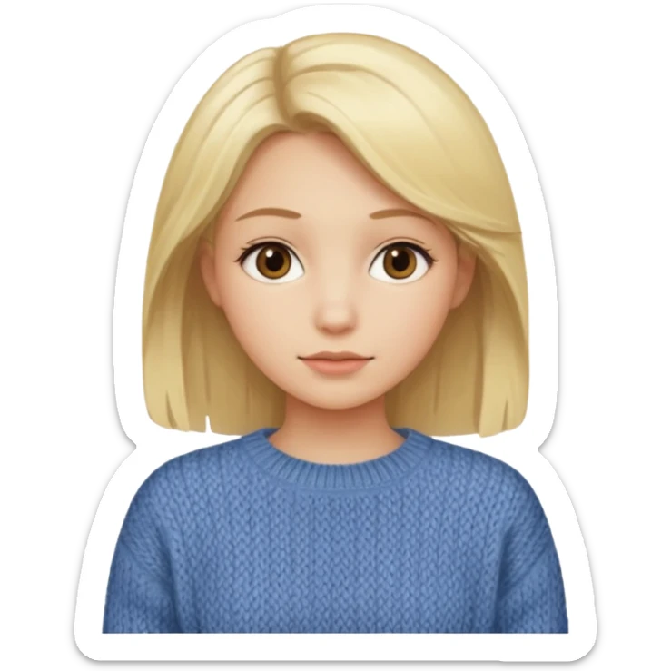 Girl with blonde hair and wearing a sweter sticker