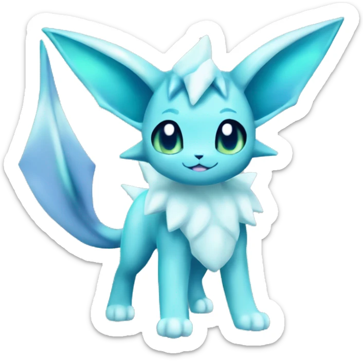 Kawaii Gorgeous Beautiful Shiny Sparkly Vaporeon-Glaceon-Pokémon full body sticker