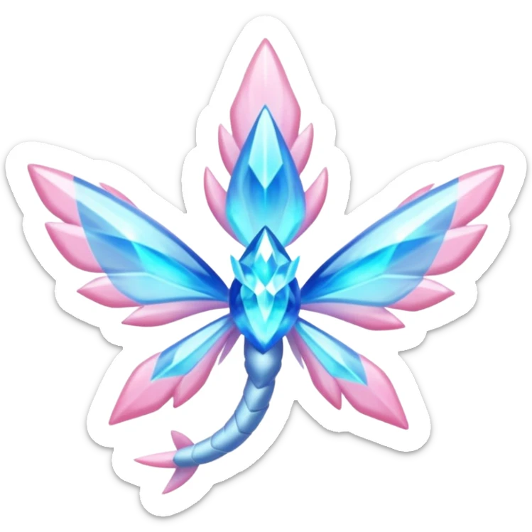 Shiny luminescent translucent diaphanous Diancie-Palkia-Amaura-Aurorus-Salamence-aesthetic-fusion sticker