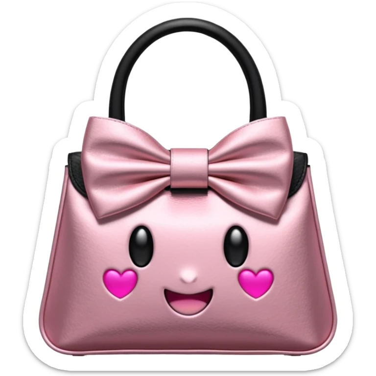 Genera un emoji de bolsa de tienda de ropa de color dorado con un 🎀 de color negro o rosado, dame varias opciones  sticker