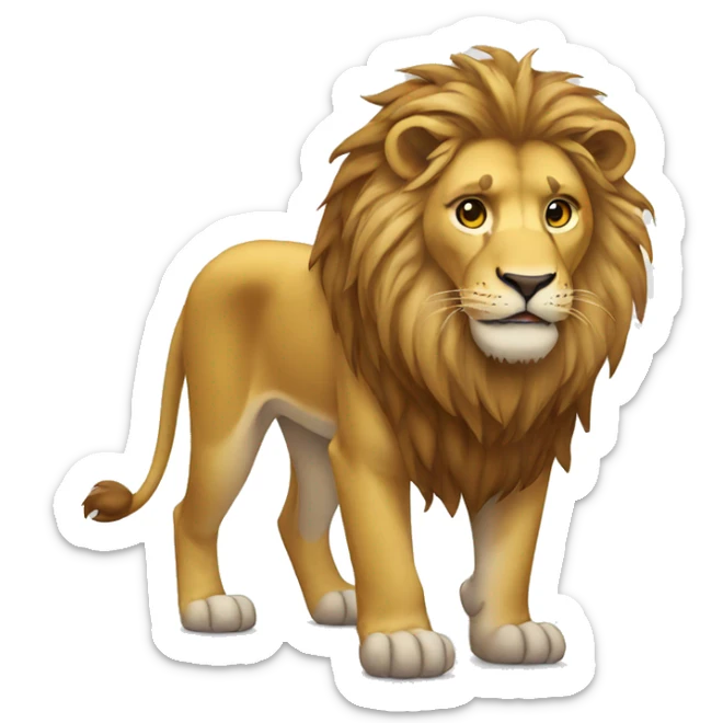 standing lion sticker