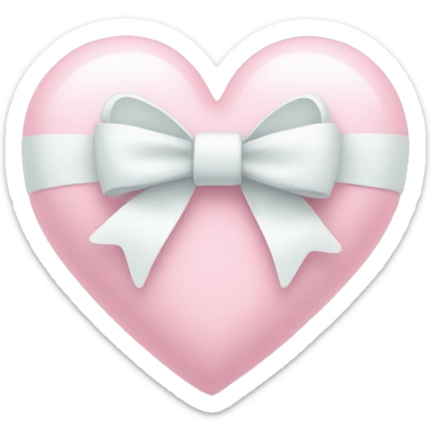 Pastel pink heart with white bow sticker