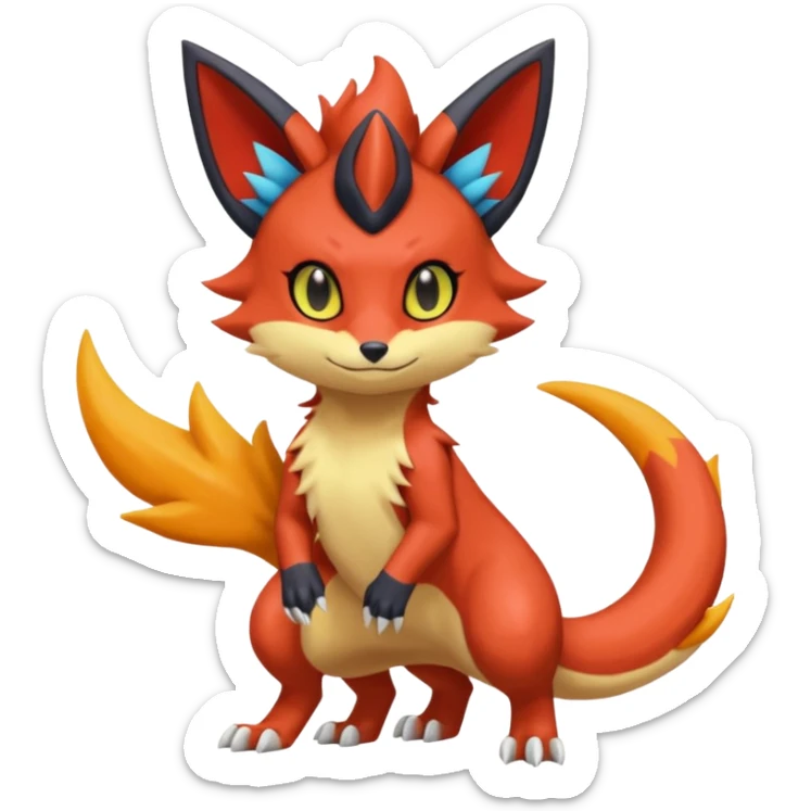 Torracat-Amaura-
Salandit-Fennekin-Fakémon-Digimon-fusion (full body) sticker