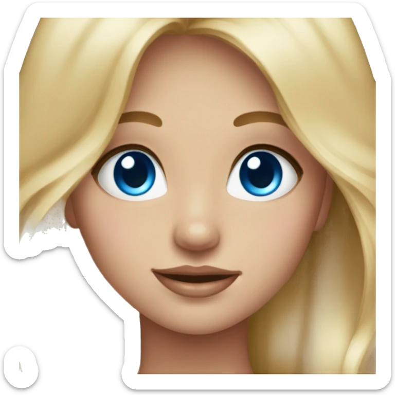 Girl wjth blonde hair and pink nails with blue eyes sticker