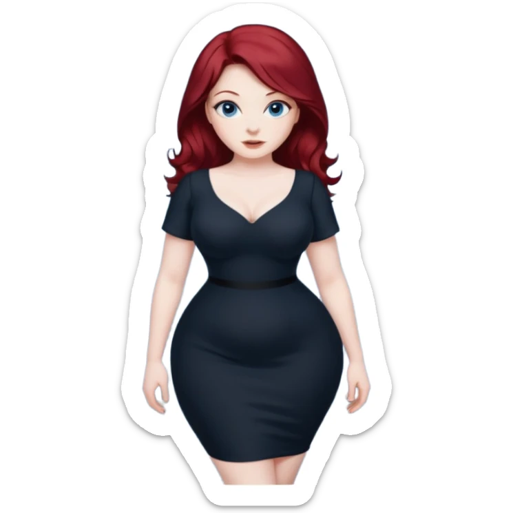 Naked curvy big ass booty pale skin dark red hair blue eyes sticker