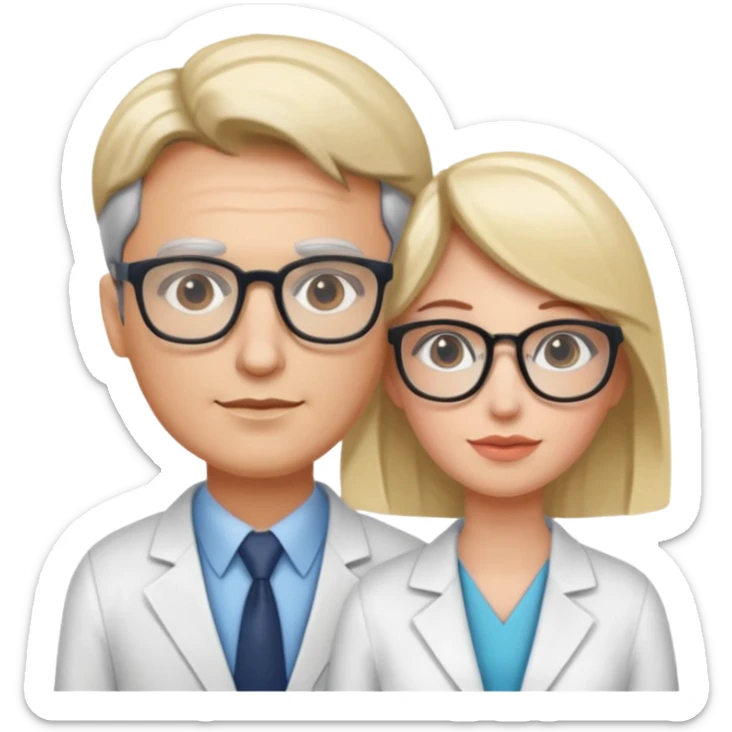 Perfect love. Psychologist girl and a futurologist man sticker