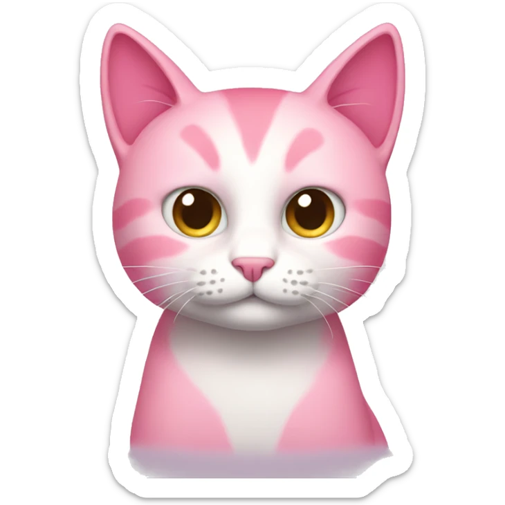 pink cat sticker