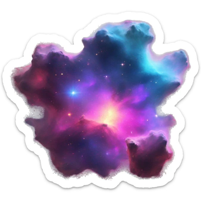 colourful bright nebula sticker