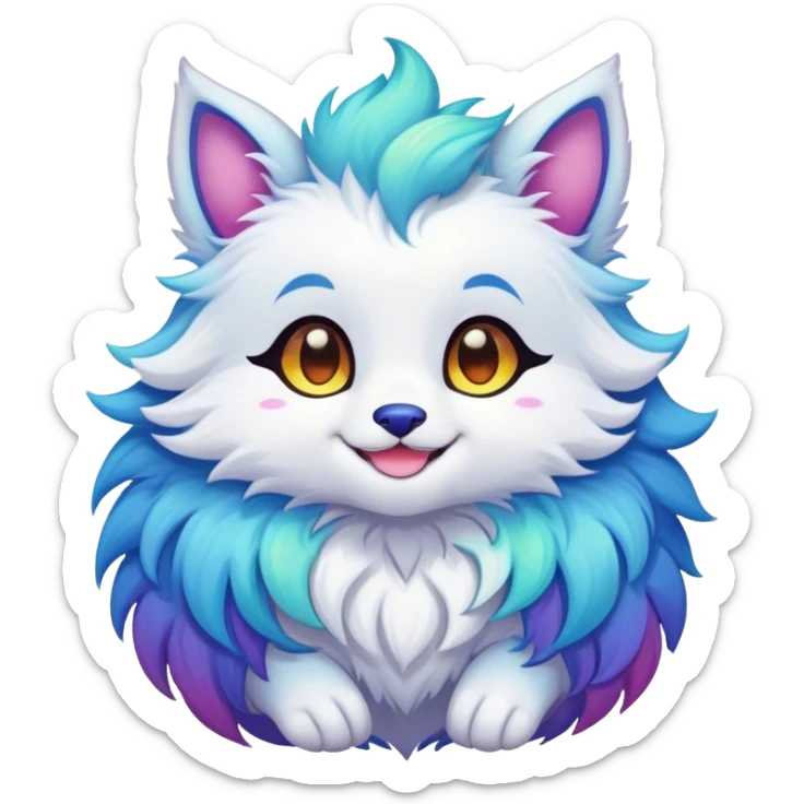 Kawaii bright fantasy ethereal anthro fursona animal sticker