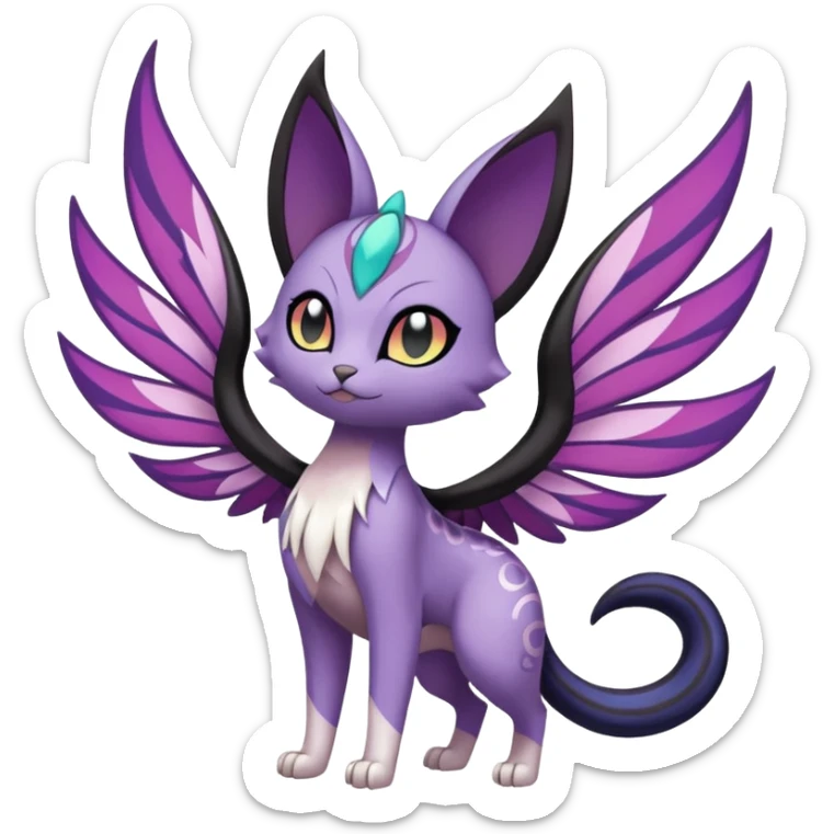 Meloetta-Purrloin-Noibat-Pokémon-Fakémon-fusion-hybrid-creature sticker