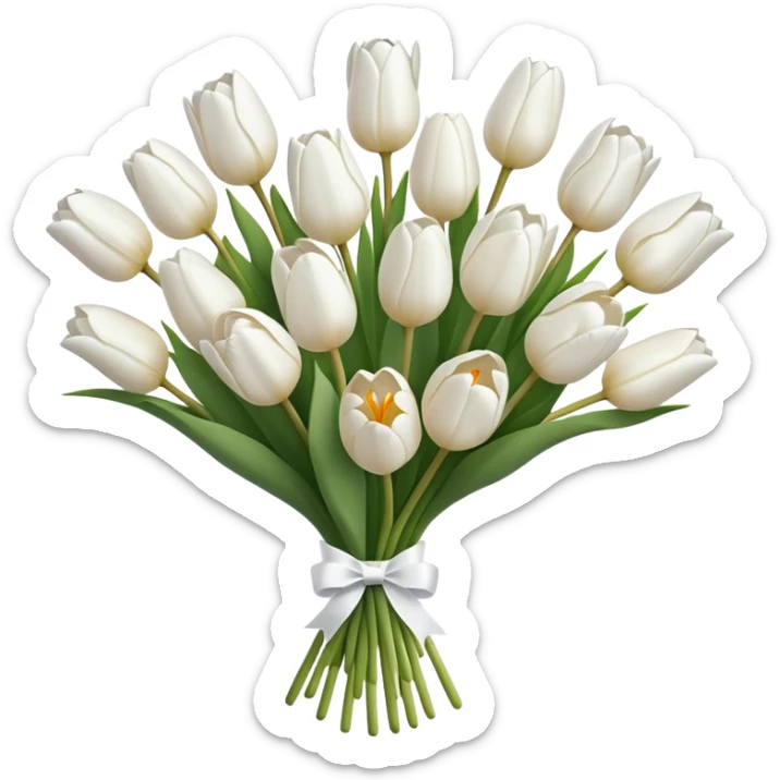 white tulip bouquet  sticker