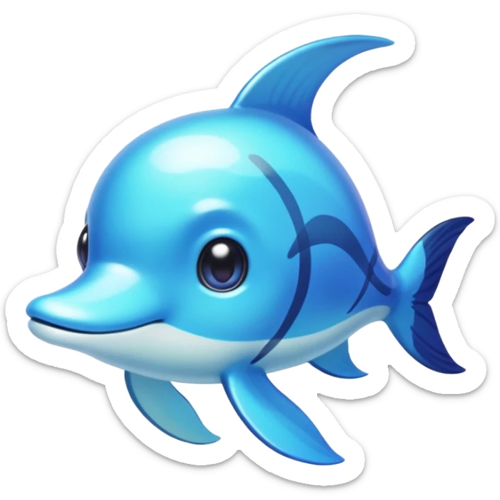 Cute shiny colorful aquatic tropical animal hybrid Fakemon full body sticker