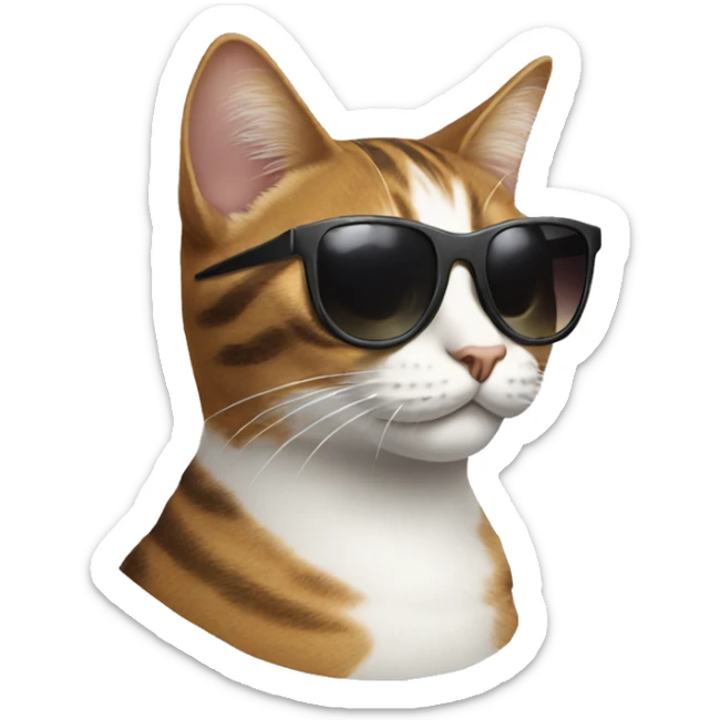 Cat with sunglasses sticker