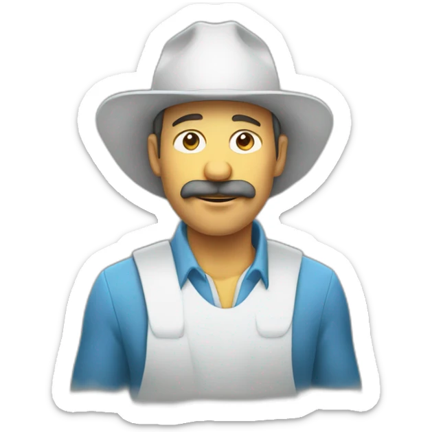 Un hombre al que le sale humo de las orejas la cabeza sticker