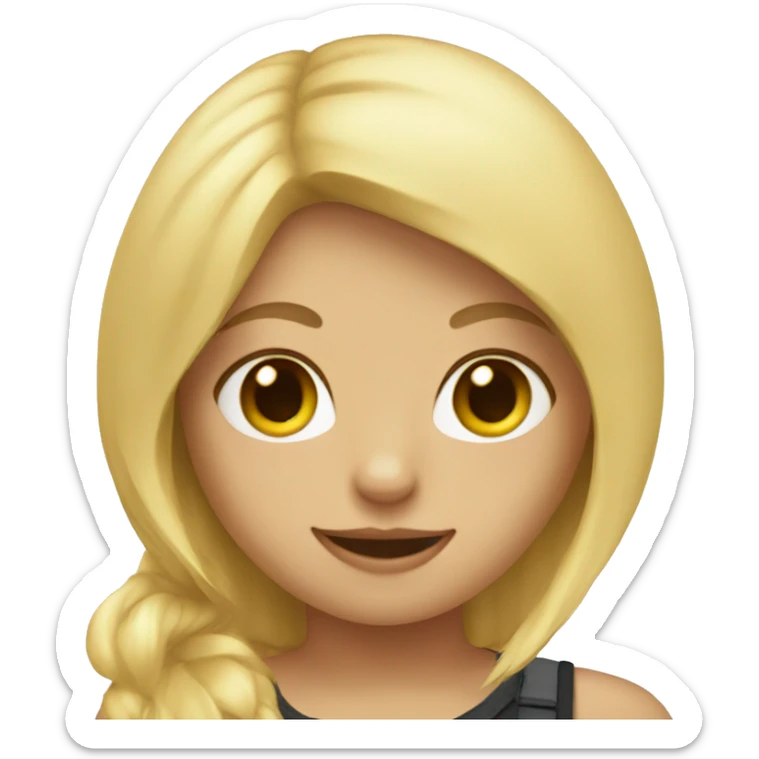 Cat with blonde girl sticker