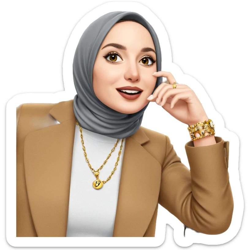 girl in jewelry against wall sticker