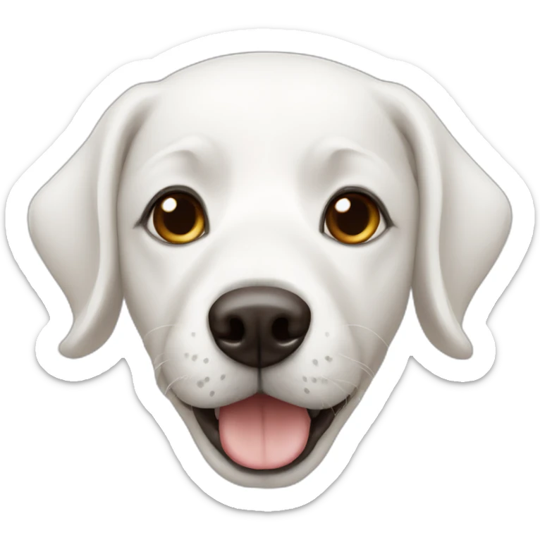 White dog with brown eyes sticker