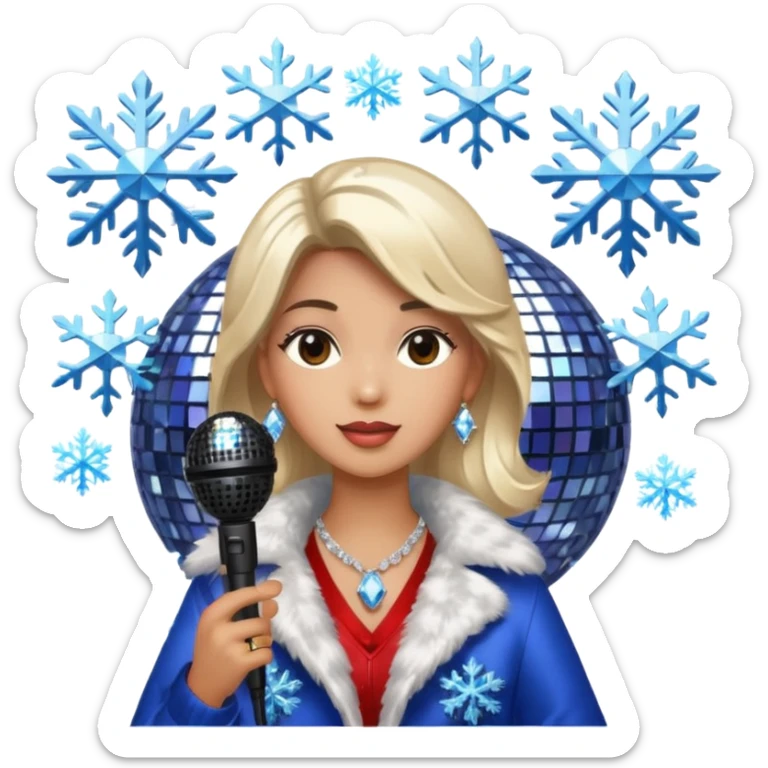 I want these emojis 💎🎤🪩❄️ in one frame with the number 17 I don't want a girl or boy in the pictures. sticker