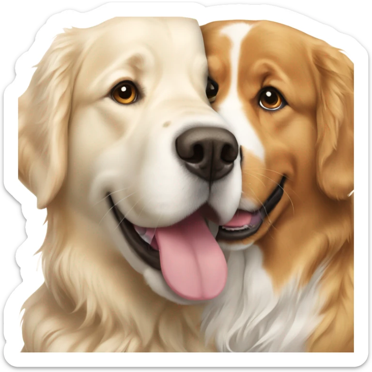 English cream golden retriever and Bernese mountain dog sticker