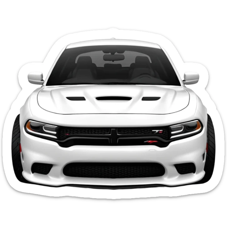 CHARGER DOSH HellCat SRT white and With low suspension body kit 4k, 8k and carbon: spoiler Wheels and hood  sticker