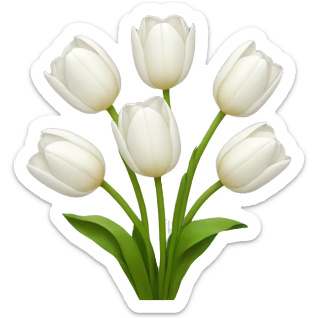 white tulip bouquet  sticker