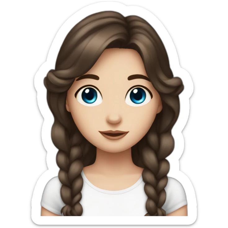 Cute girl sirens on roch with a dark brown hair and blue eyes sticker