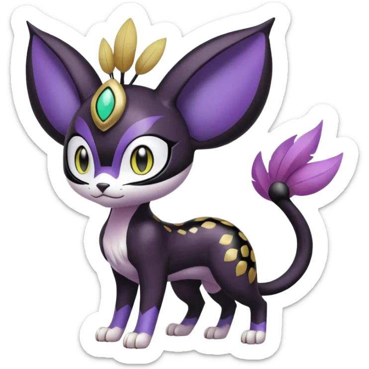 Meloetta-Noibat-Gatomon-Liepard-Pokémon-Digimon-Fakémon-fusion-hybrid-creature sticker