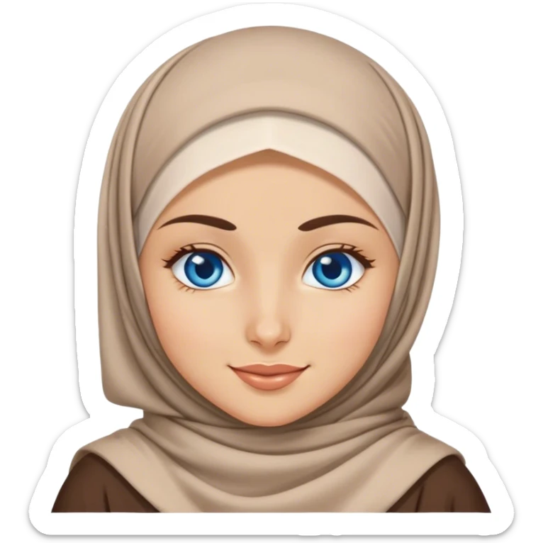 Turkish beautiful finish Konya girl blue eyes with hijab and islamic dress she’s Winking  sticker
