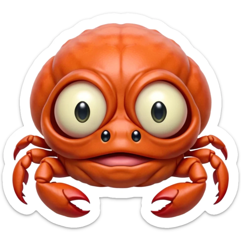 a crabadabadooda face, big eyes, tubblewubble, loolaapapoo, very wrinkly, bingblogo, crab,  SCREAMING, SCARES, WRINKLY, WRINKLES, sloopa, small mouth loobadooba, consquinto, lalalalabingbong, glossy eyes, maalardo , MAMAMALRHEGVXOSU, HDDISHIAGDUEHAIDYDTBWCAXCXZZXOXOSBSJWK sticker