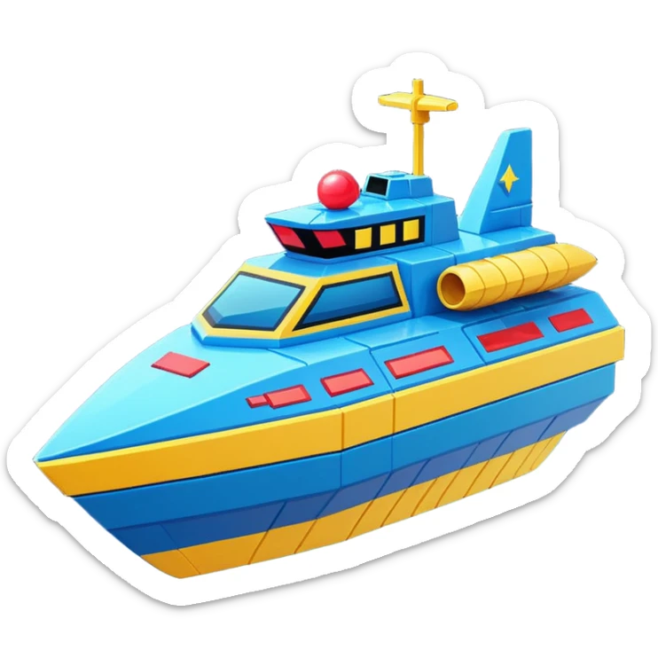 a galaga ship in a pixellated 1980s retro video game style sticker