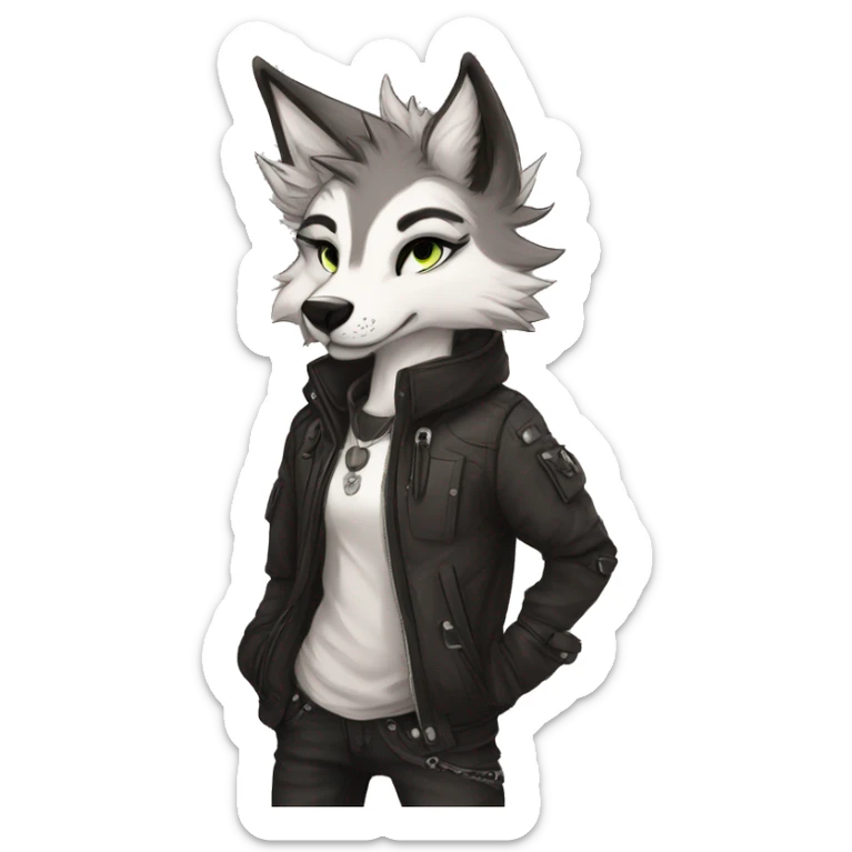 Edgy modern anthro furry by Falvie, LiLaiRa, griffsnuff, AngieWolf sticker