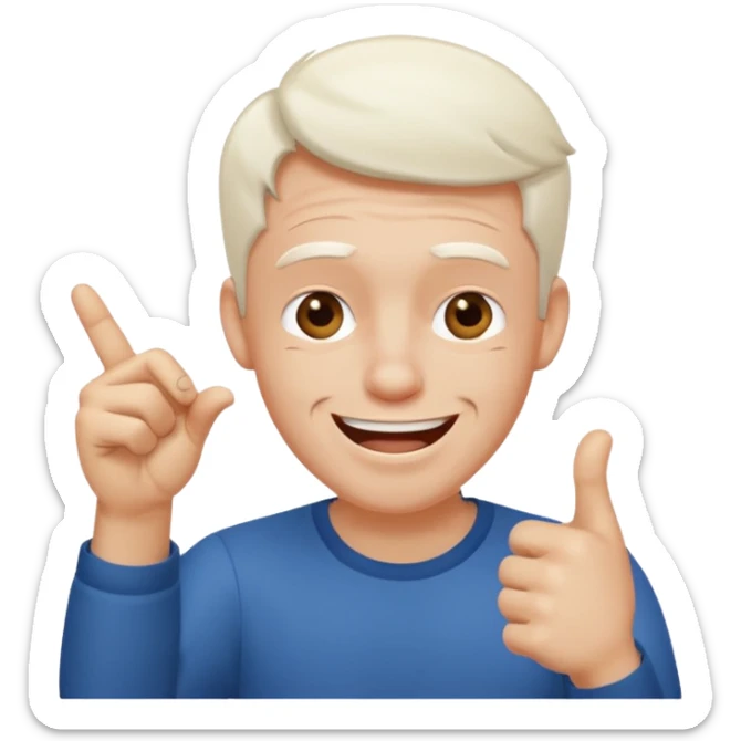 2 homme, un triste et l'autre qui le pointe du doigt en rigolant sticker