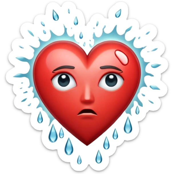 Icon for Drama Movies: A vintage movie poster-style design with a powerful, emotional scene. Include a broken heart, teardrops, and dramatic lighting. The background should evoke a sense of intensity, with a faded, melancholic atmosphere. Retro cinematic feel. Transparent background. sticker