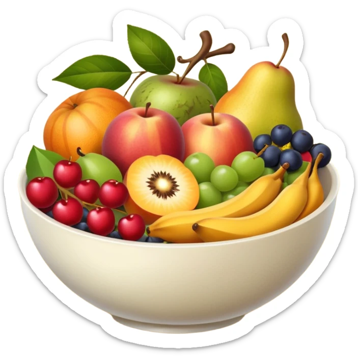 A bolw fully of all types os fruits, like a macedonia sticker